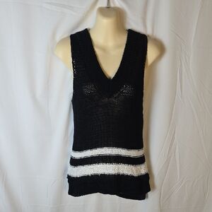 Rag & Bone Black and White Knit Sleeveless Top